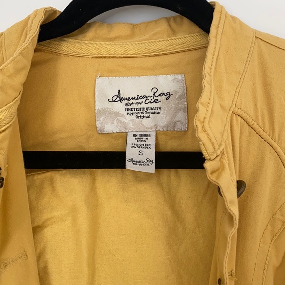 American Rag Mustard Stand Collar Button Front - Picture 2 of 5